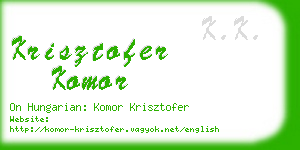 krisztofer komor business card